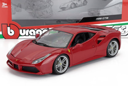 Modèle réduit de voiture Ferrari 488 GTB rouge Bburago à l'échelle 1:18 disponible sur la plateforme Vroomi