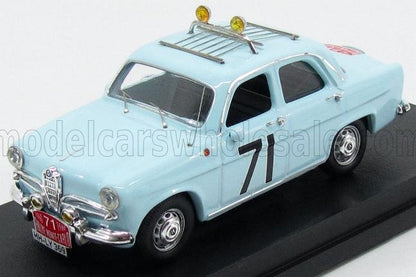 Modèle réduit vintage bleu clair avec le numéro 71 et galerie de toit, disponible sur Vroomi