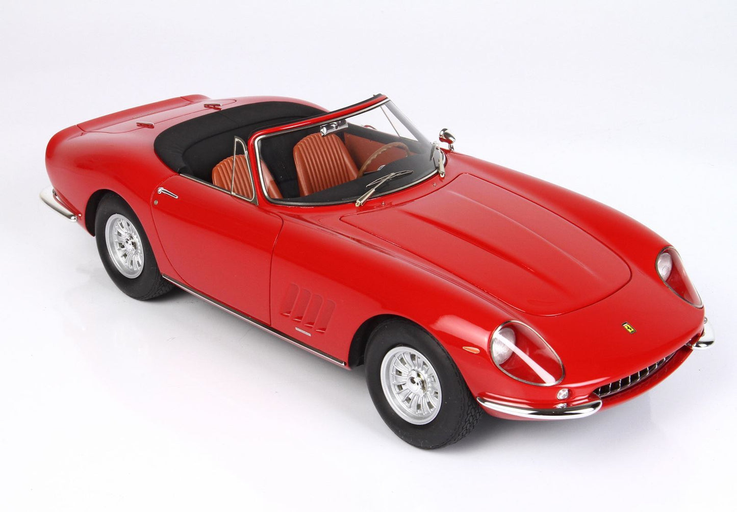 Red vintage convertible classic car with brown seats showcased, now offered on Vroomi platform