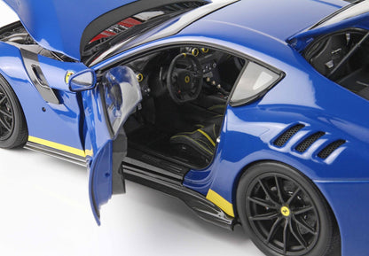 FERRARI F12 TDF AZZURRO DINO ET DÉTAIL JAUNE - Vroomi
