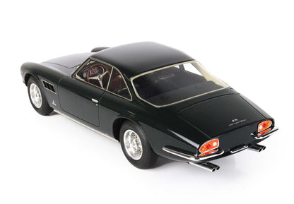 Dark green classic Ferrari 330 GTC model car with chrome details available via Vroomi