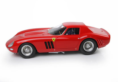 Red Ferrari 250 GTO classic car side view, vintage racing model available on Vroomi
