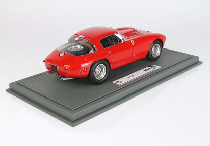 Red Ferrari 340 MM scale model on grey display base, featured on Vroomi platform