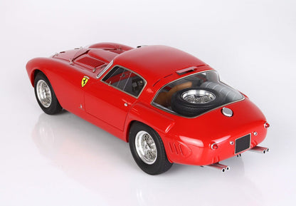 Red classic Ferrari sports car model with spare tire on rear deck, featured on Vroomi