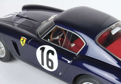 Dark blue Ferrari race car model with number 16 and red interior, available on Vroomi