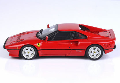 Red Ferrari sports car model side view, detailed design with Ferrari emblem, sold on Vroomi