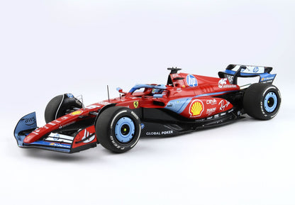 FERRARI SF24 GP USA MIAMI 2024 DIECAST - EMBALLAGE POLIFOAM SPÉCIAL LIVREA AZZURRO LECLERC - Vroomi