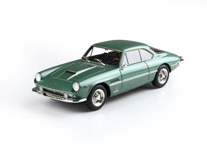 Green vintage Ferrari model car with chrome details and wire-spoke wheels, offered on Vroomi