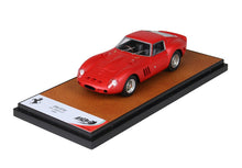 Red Ferrari 250 GTO model car on brown display base available on Vroomi