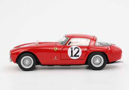 Red vintage Ferrari race car model with number 12, Pininfarina logo, available on Vroomi