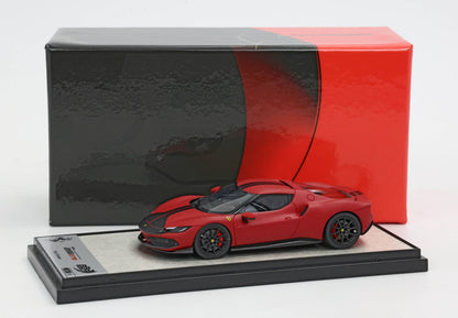 FERRARI 296 ASSETTO FIORANO ROSSO F1 MÉTALLISÉ MAT ET BANDE NOIRE - Vroomi