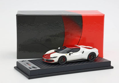 FERRARI 296 ASSETTO FIORANO BIANCO FUJI LUCIDO E TETTO ROSSO SCURO - Vroomi