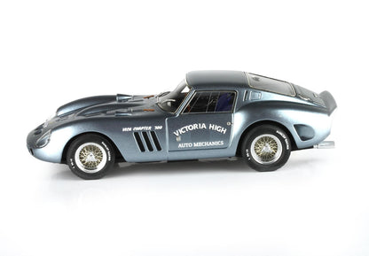 Silver classic Victoria High Auto Mechanics race car model with wire wheels, available on Vroomi
