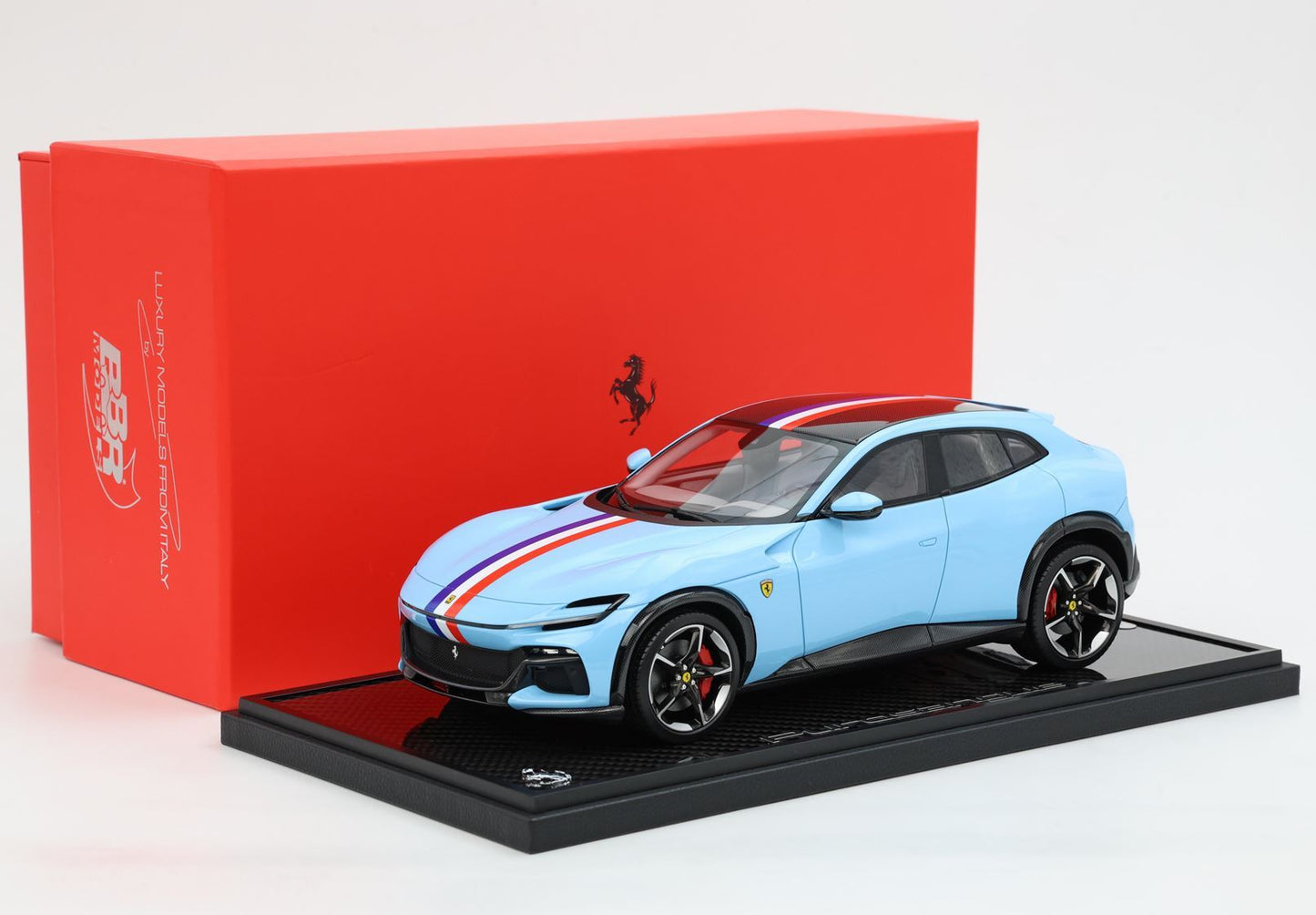 FERRARI PUROSANGUE BASE CARBONIO AZZURRO LA PLATA - Vroomi