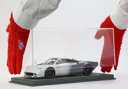 PAGANI HUAYRA CODALUNGA BIANCO MALTA - FERRARI GRIGIO SILVERSTONE SHADE - Vroomi