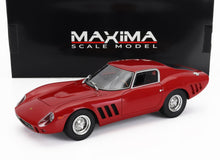 Red Ferrari 250 GTO scale model by Maxima, displayed with branded box, available on Vroomi platform