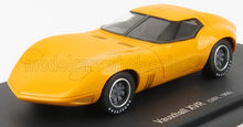 Yellow Vauxhall XVR model car on black display stand, available through Vroomi platform