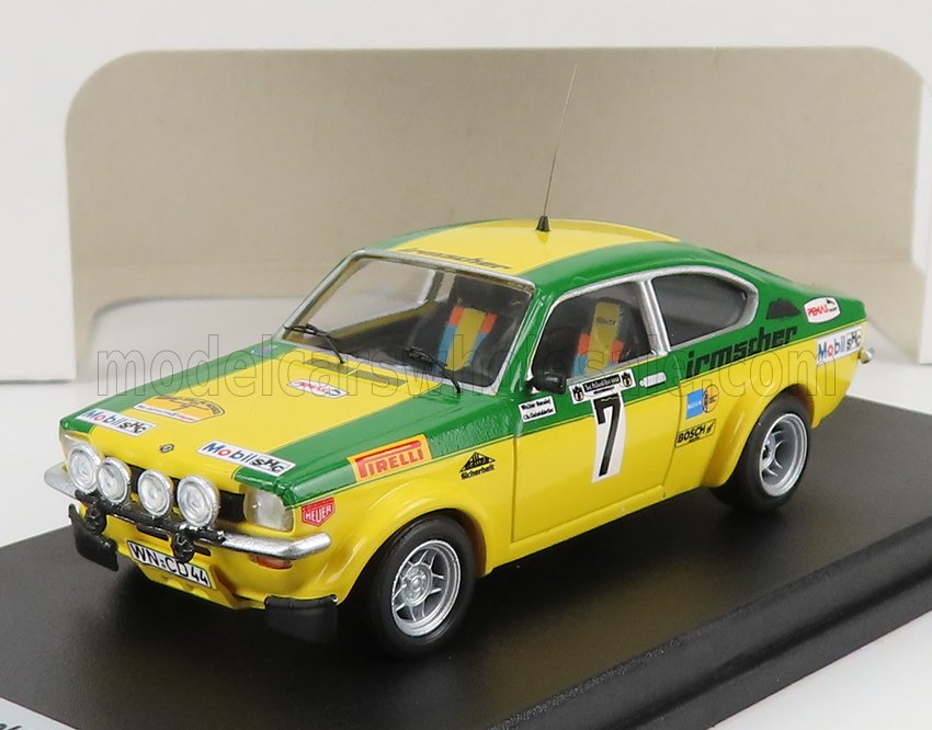 OPEL - KADETT GT/E (versione notturna) N 7 VINCITORE RALLY HESSEN 1976 W.SMOLEJ - C.GEISTDORFER - VERDE GIALLO