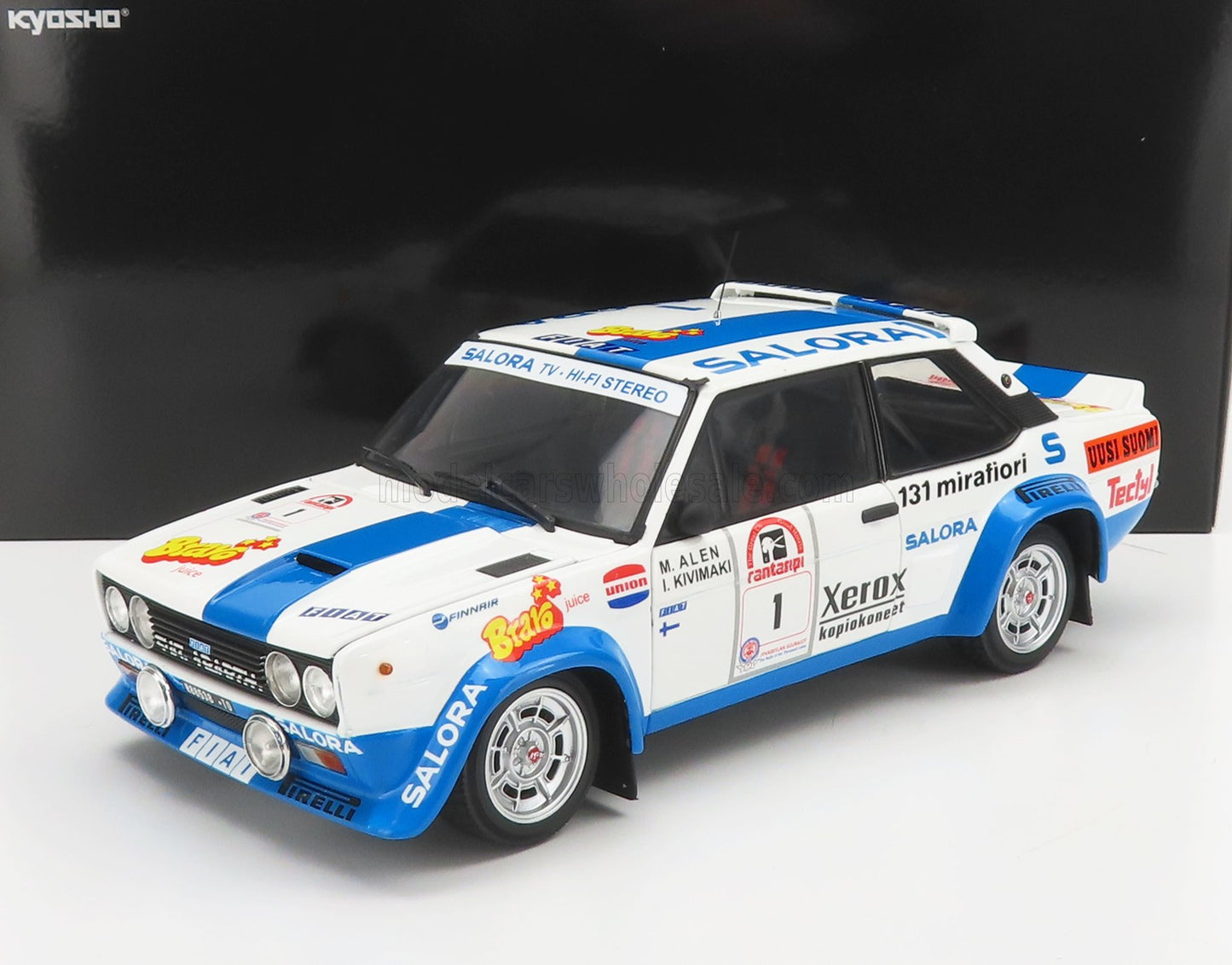 FIAT - 131 ABARTH N 1 VINCITRICE RALLY 1000 LAGHI 1980 M.ALEN - I.KIVIMAKI - BIANCO BLU