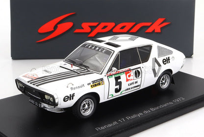 Modellino di Renault 17 Rallye du Bandama del 1973, bianco con adesivi da corsa, in esposizione, in vendita su Vroomi.