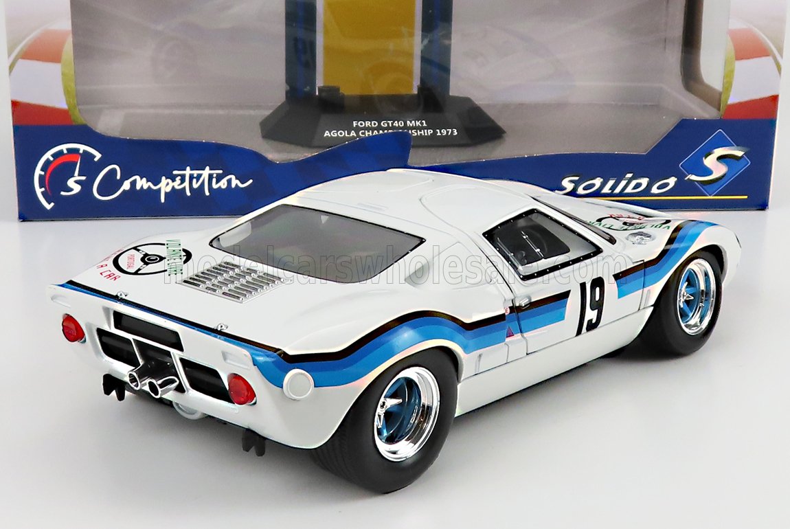 FORD - GT40 MKI N 19 CAMPIONATO ANGOLANO 1973 - BIANCO E BLU A DUE TONALITÀ - Vroomi