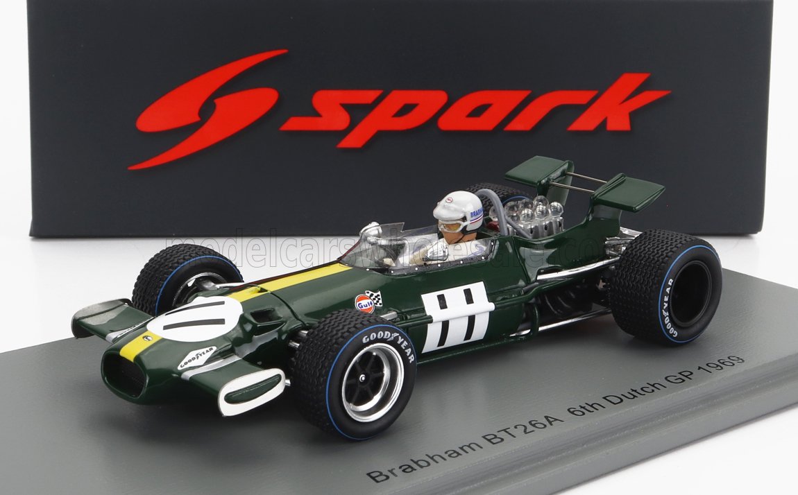 Modellino Brabham BT26A in scala 1:43 del GP olandese del 1969, auto da corsa super dettagliata che puoi trovare su Vroomi.