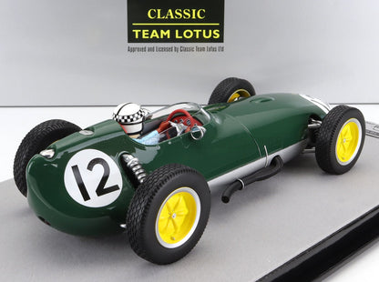 LOTUS | F1 16 N 12 GP DUTCH (con figura del pilota) 1959 INNES IRLANDA | BRITISH RACING GREEN SILVER