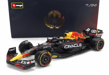 RED BULL | F1 RB18 TEAM ORACLE RED BULL RACING N 1 CAMPIONE DEL MONDO STAGIONE 2022 MAX VERSTAPPEN - CON PILOTA E VETRINA | BLU OPACO GIALLO
