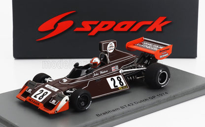 Modello di auto da corsa Brabham BT42 1974 GP olandese con livrea John Watson, disponibile su Vroomi
