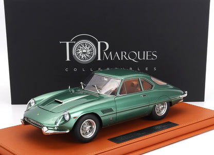 Modellino in scala della Ferrari 400 Superamerica vintage verde su base arancione con scatola Top Marques Collectibles, in vendita su Vroomi.