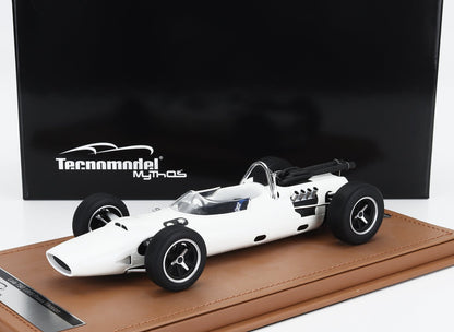 Modellino in scala della White Lola T90 1966 versione stampa su base in pelle con scatola nera Tecnomodel , venduto su Vroomi.