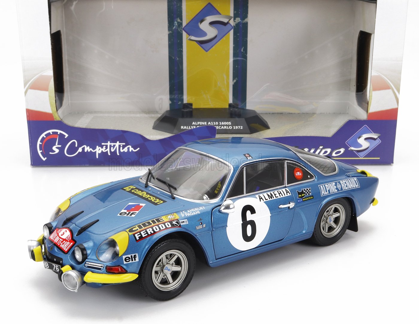 RENAULT - ALPINE 1600S (versione notturna) N 6 RALLY MONTECARLO 1972 J.CANDRUET - P.PAGANI - BLUE MET - Vroomi