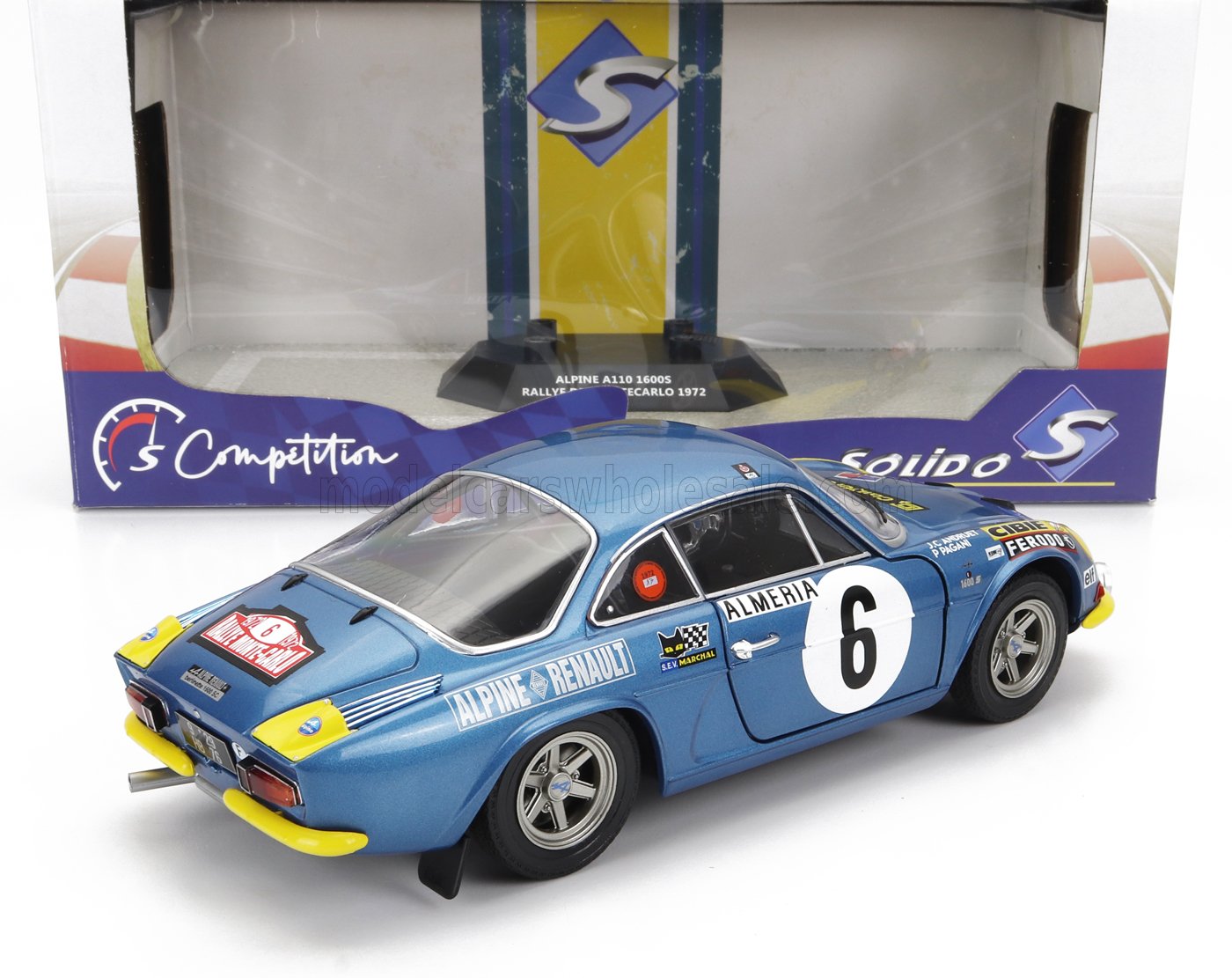 RENAULT - ALPINE 1600S (versione notturna) N 6 RALLY MONTECARLO 1972 J.CANDRUET - P.PAGANI - BLUE MET - Vroomi