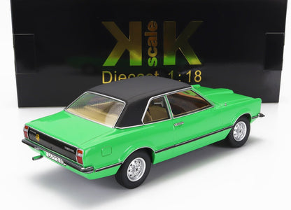 Modellino Ford Taunus GXL verde in scala 1:18 con tetto nero, disponibile su Vroomi.