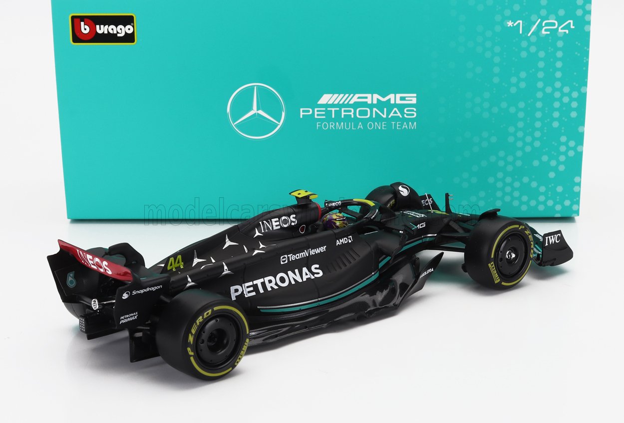 MERCEDES GP | F1 W14 TEAM MERCEDES-AMG PETRONAS FORMULA UNO N 44 STAGIONE 2023 LEWIS HAMILTON - CON PILOTA E VETRINA