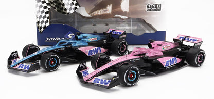 ALPINE  SET 2X F1 A523 TEAM BWT ALPINE PRESENTAZIONE ALPINE LIVREA N 10 PIERRE GASLY - N 31 ESTEBAN OCON 2023 - BLU NERO ROSA - Vroomi
