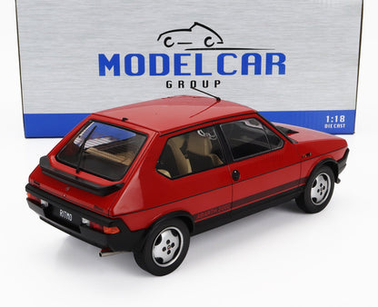 Modellino Fiat Ritmo Abarth 2000 in scala 1:18, color rosso con dettagli neri, disponibile su Vroomi.