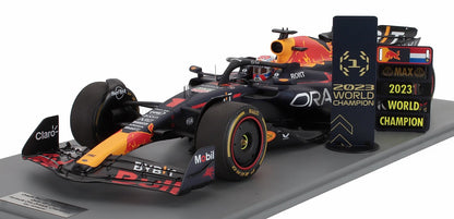 RED BULL  F1 RB19 TEAM ORACLE RED BULL N 1 CAMPIONE DEL MONDO 2° GARA SPRINT GP DEL QATAR CON PIT BOARD 2023 MAX VERSTAPPEN - BLU OPACCO - Vroomi