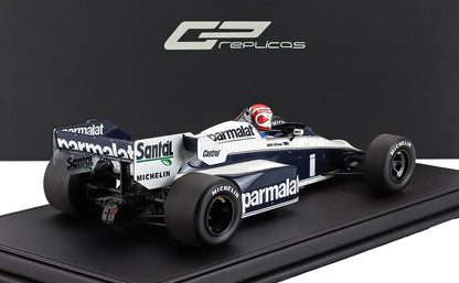 BRABHAM - F1 BT53 PARMALAT N 1 2° GP D'AUSTRIA (con figura del pilota) 1984 NELSON PIQUET - BIANCO BLU
