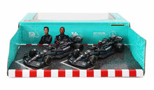 MERCEDES GP | SET F1 2X W14 TEAM MERCEDES-AMG PETRONAS FORMULA ONE N 44 STAGIONE 2023 LEWIS HAMILTON + N 63 STAGIONE 2023 GEORGE RUSSELL | NERO OPACO