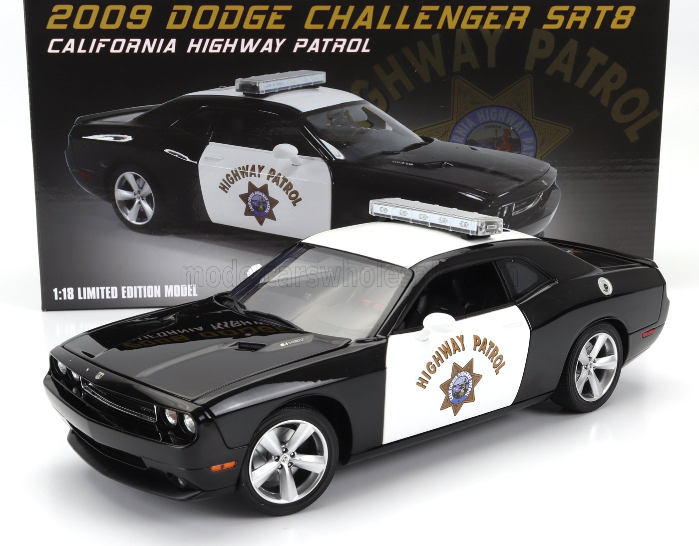 DODGE - CHALLENGER SRT8 COUPE POLICE HIGHWAY PATROL 2009 - NERO BIANCO - Vroomi
