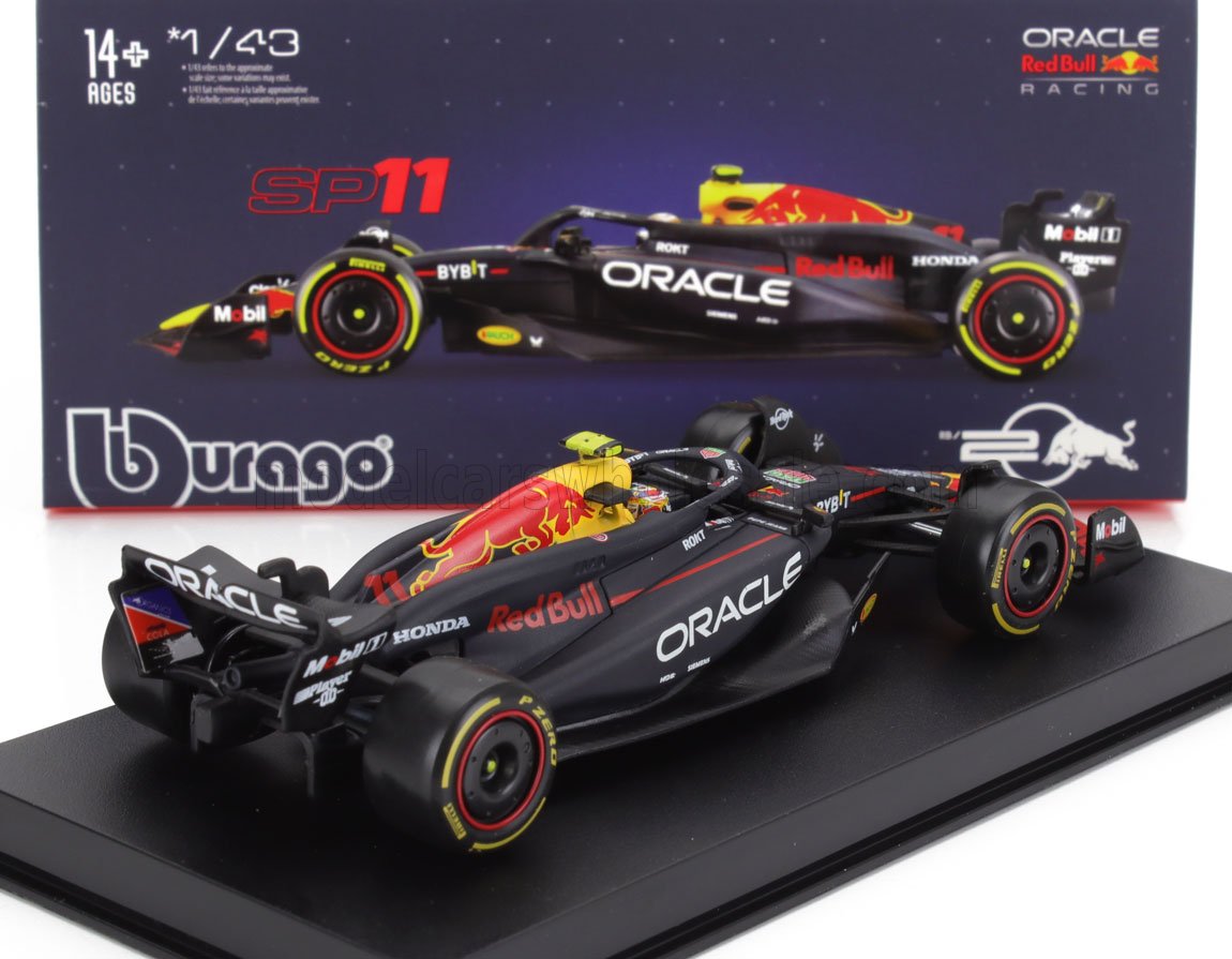 Modellino in scala della macchina di Formula 1 Oracle Red Bull SP11 con i loghi Red Bull Honda, disponibile su Vroomi.
