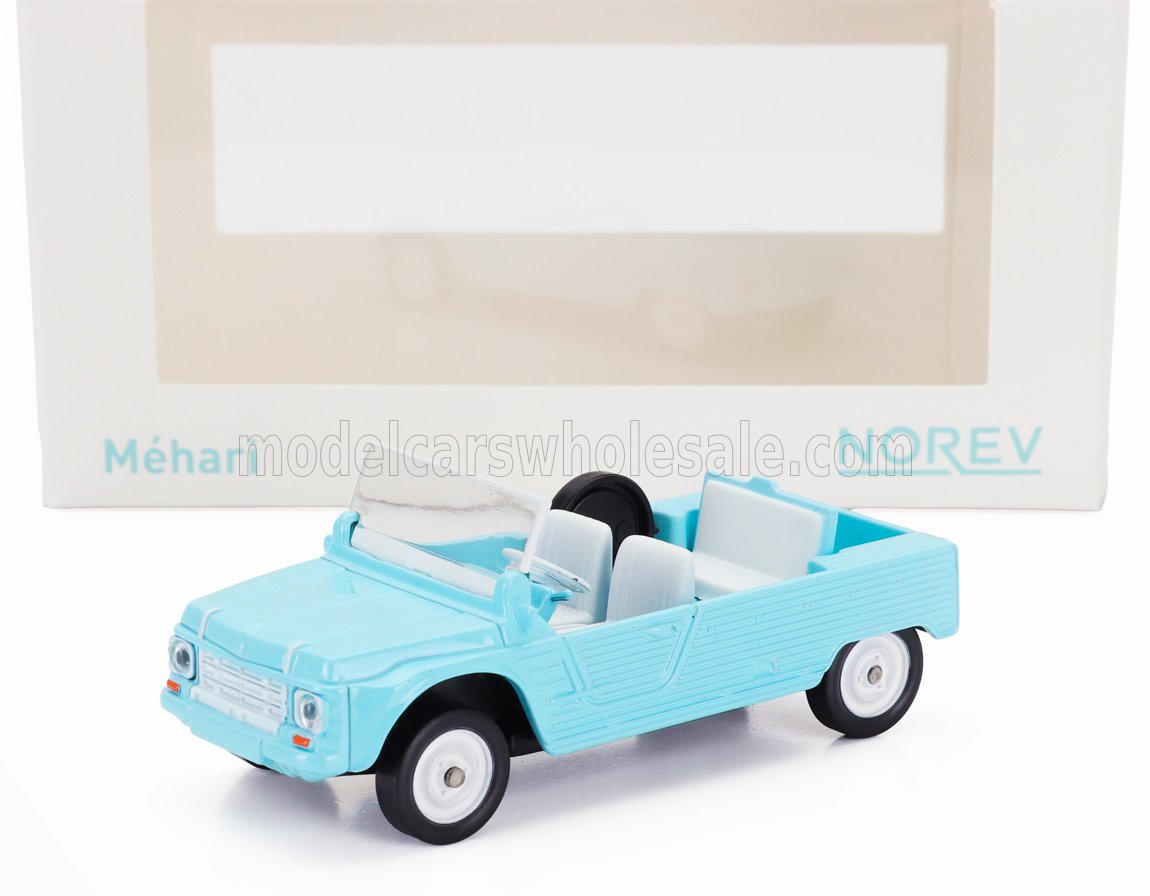 Modellino di Citroën Méhari azzurro con interni bianchi, design curato, disponibile su Vroomi.