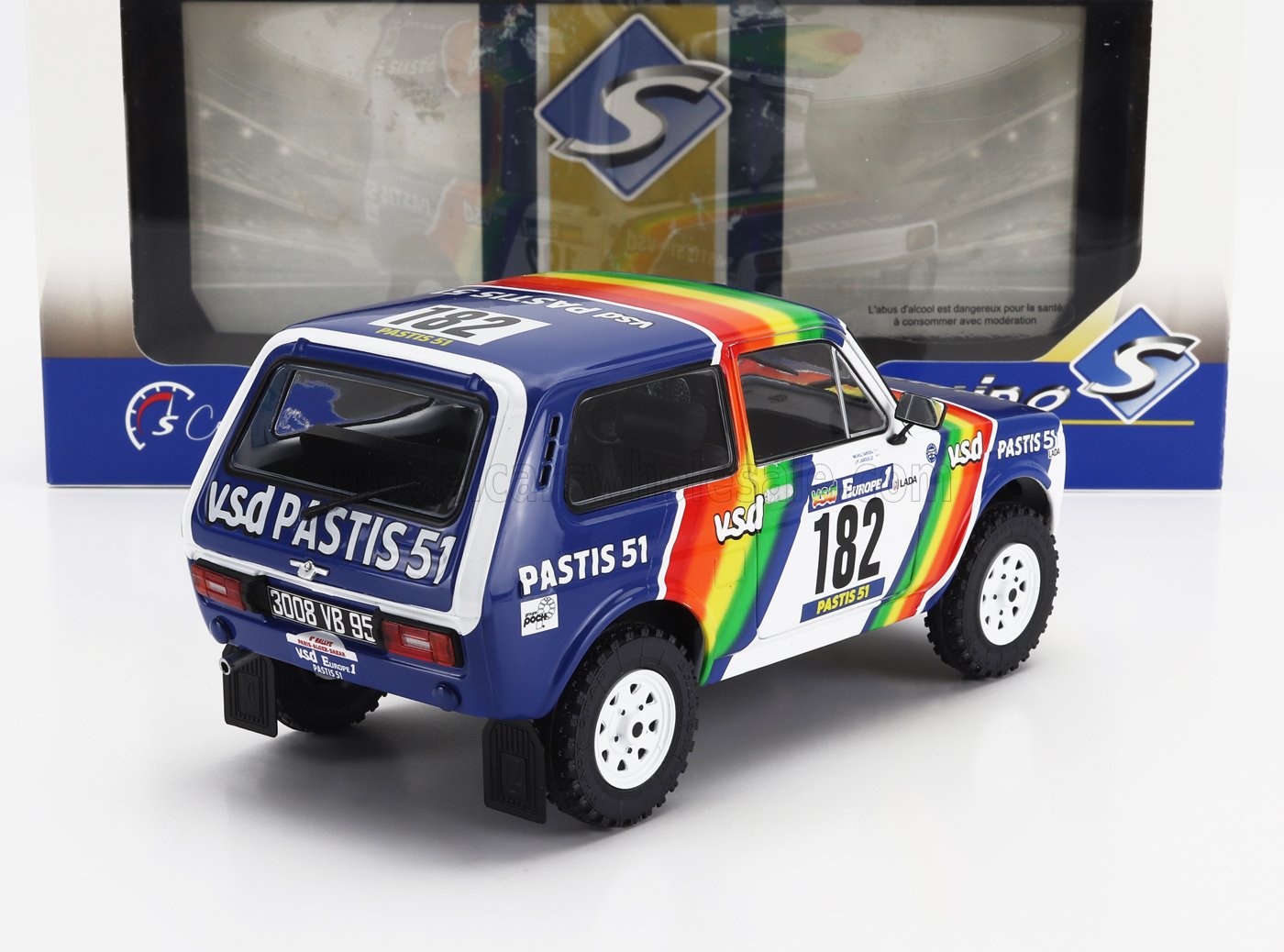 LADA - NIVA N 182 RALLY PARIGI-DAKAR 1984 JEAN PIERRE JABOUILLE - MICHEL SARDOU - BIANCO BLU - Vroomi