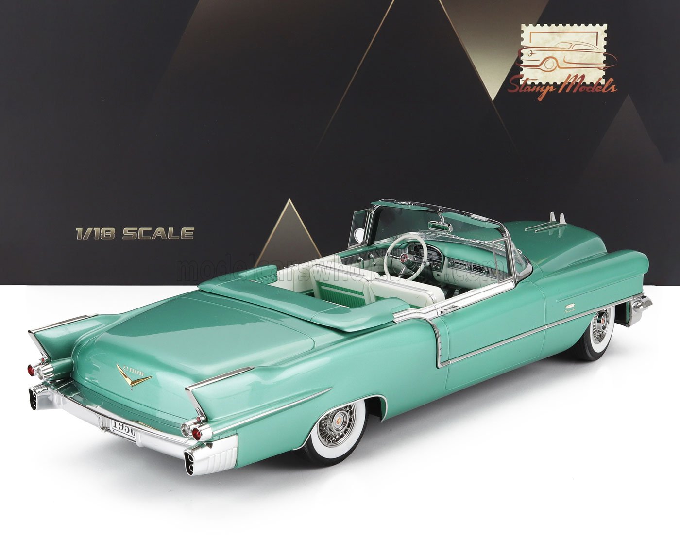 CADILLAC - ELDORADO BIARRITZ CABRIOLET OPEN 1956 - VERDE SMERALDO - Vroomi