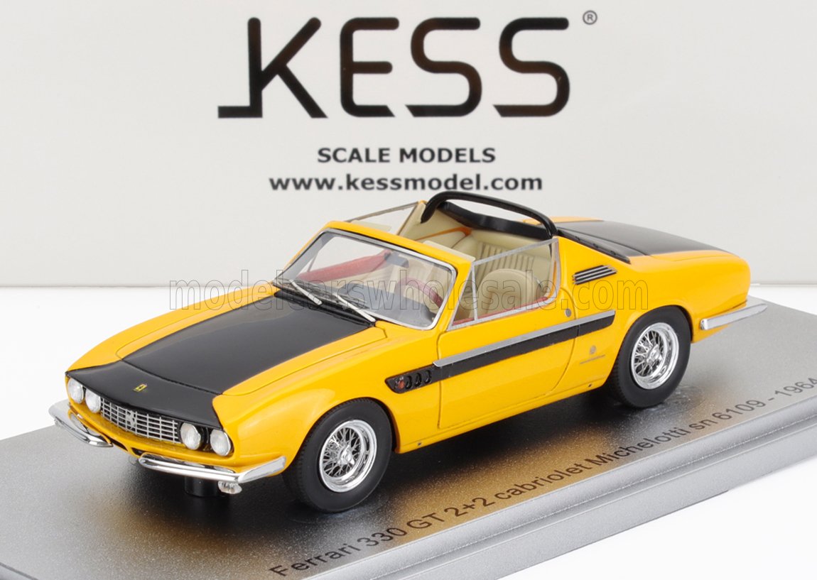 FERRARI - 330 GT 2+2 sn.6109 MICHELOTTI CABRIOLET OPEN 1964 - YELLOW BLACK - Vroomi