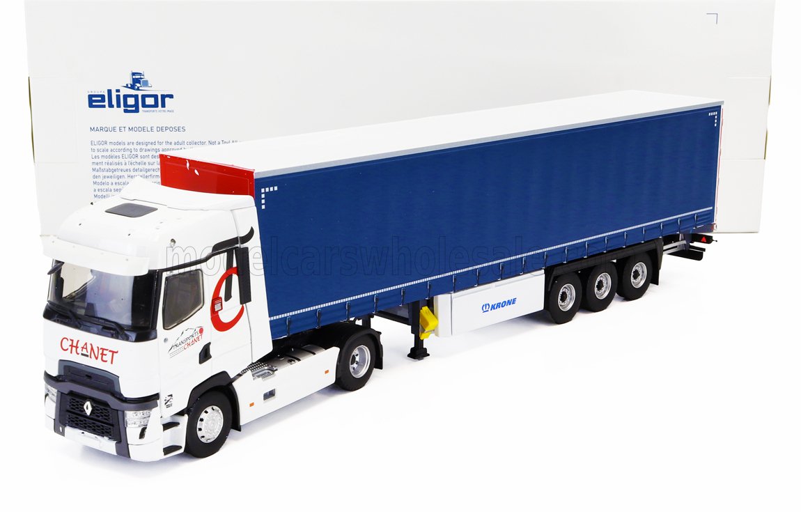 RENAULT - CAMION T520 TELONATO CHANET TRANSPORTS 2021 - BIANCO E BLU - Vroomi