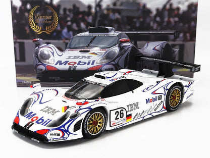 PORSCHE - 911 GT1-98 3.2L TURBO TEAM PORSCHE AG MOBIL-1 N 26 VINCITRICE DELLA 24 ORE DI LE MANS 1998 ALLAN McNISH - LAURENT AIELLO - STEPHANE ORTELLI - BIANCO BLU ROSSO - Vroomi