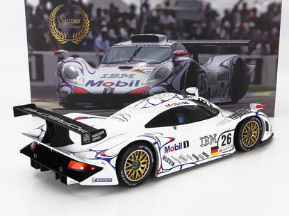 PORSCHE - 911 GT1-98 3.2L TURBO TEAM PORSCHE AG MOBIL-1 N 26 VINCITRICE DELLA 24 ORE DI LE MANS 1998 ALLAN McNISH - LAURENT AIELLO - STEPHANE ORTELLI - BIANCO BLU ROSSO - Vroomi