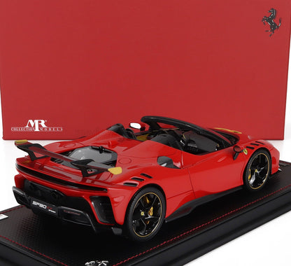 FERRARI - SF90 XX STRADALE SPIDER 2024 - CON VETRINA - WITH SHOWCASE - ROSSO SCUDERIA - RED YELLOW BLACK